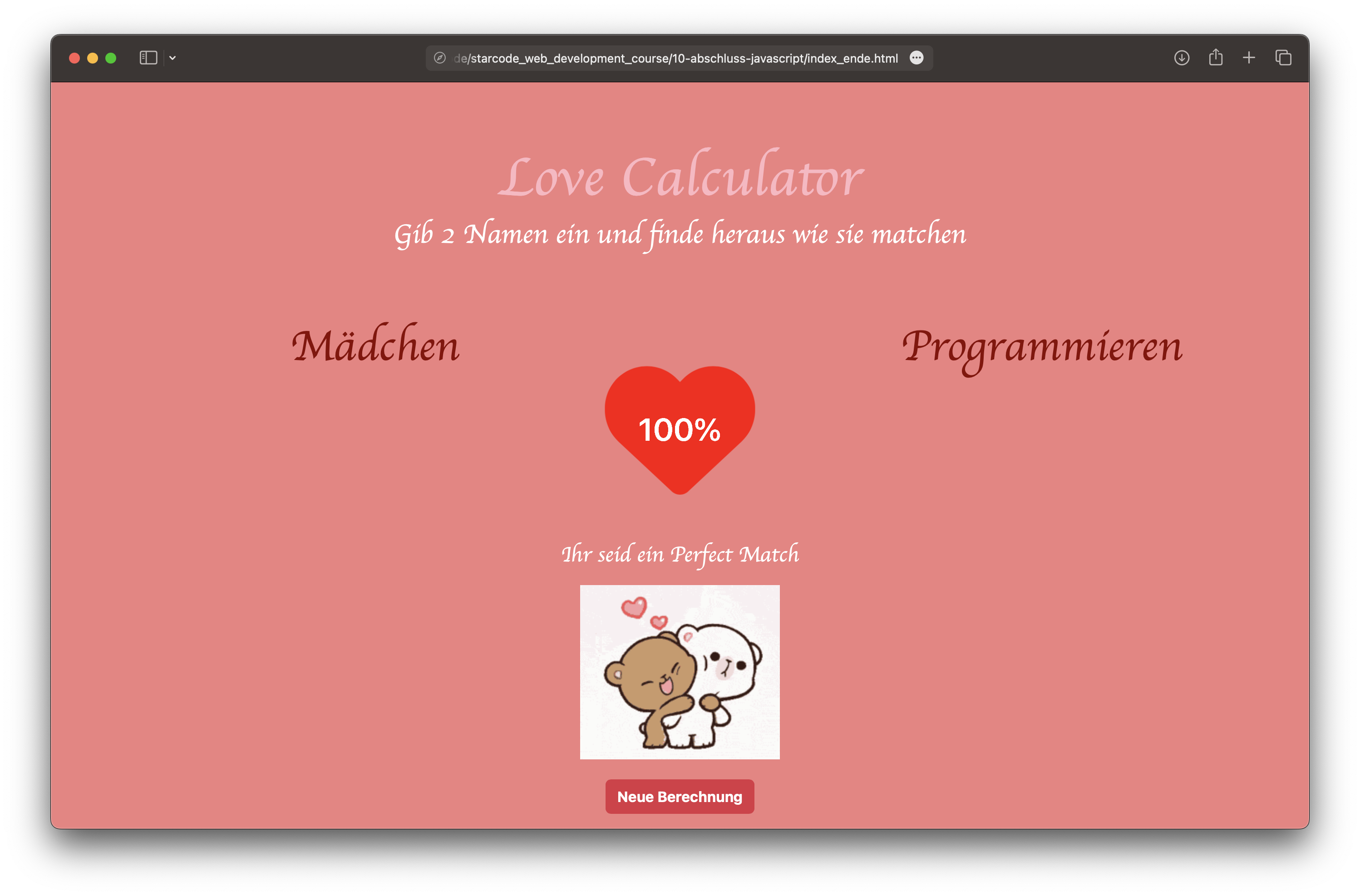 Love Calculator Result